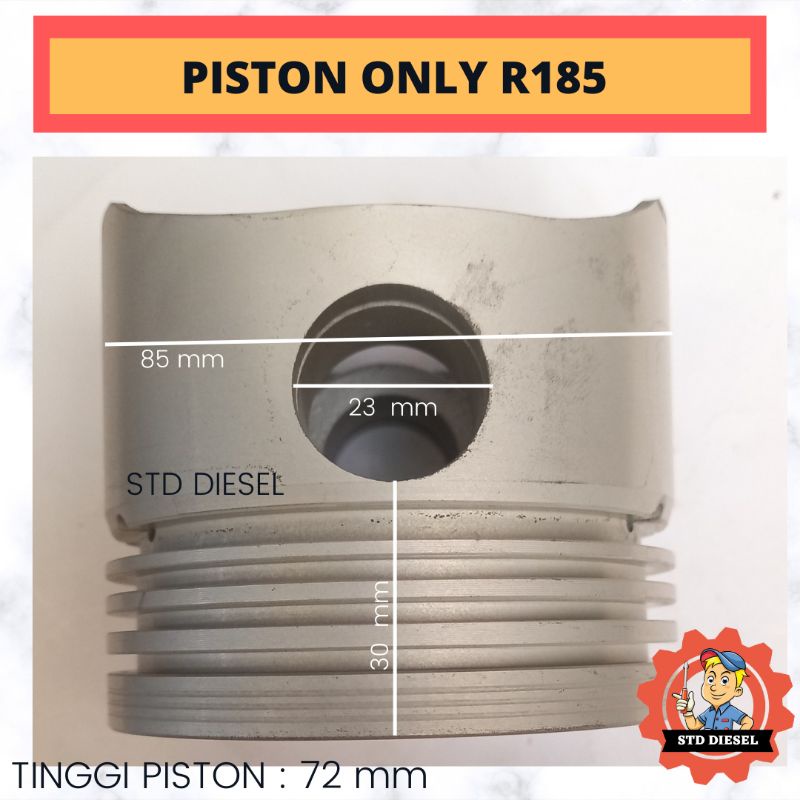Jual PISTON R185 SEKER 10 HP PK 185 DIESEL ENGINE MESIN | Shopee Indonesia