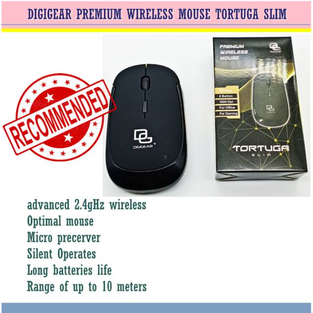 Jual DIGIGEAR MOUSE WIRELESS TORTUGA SLIM GARANSI 1 TAHUN | Shopee ...
