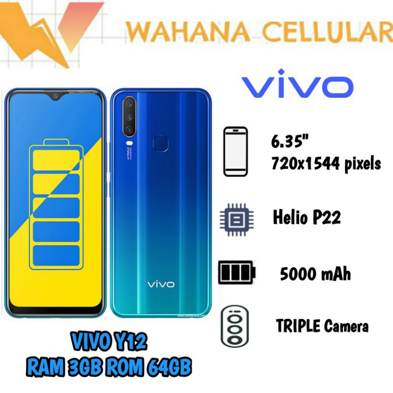 Jual HP VIVO Y12 RAM 3/64 GB - FIFO Y 12 RAM 3GB ROM 64GB GARANSI