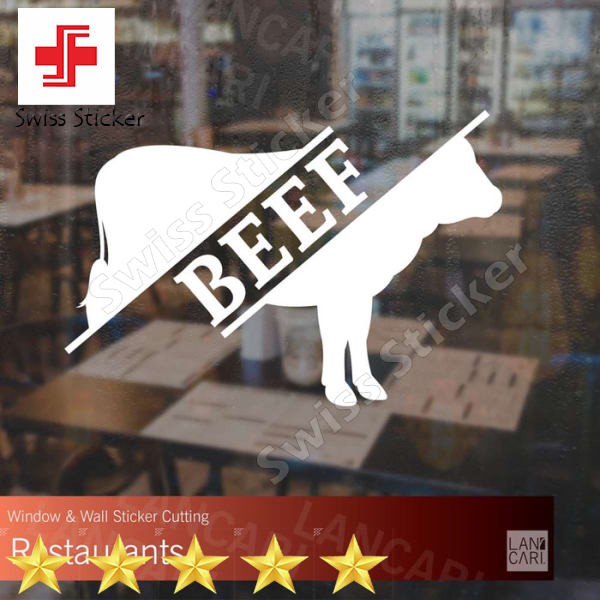 Jual Murah Stiker Cutting Sapi Restoran Label Makanan Food Sticker ...