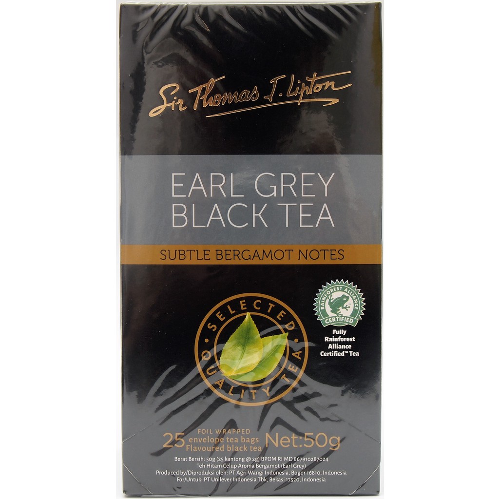 Jual Sir Thomas Lipton Earl Grey Black Tea Teh Hitam Import Shopee Indonesia