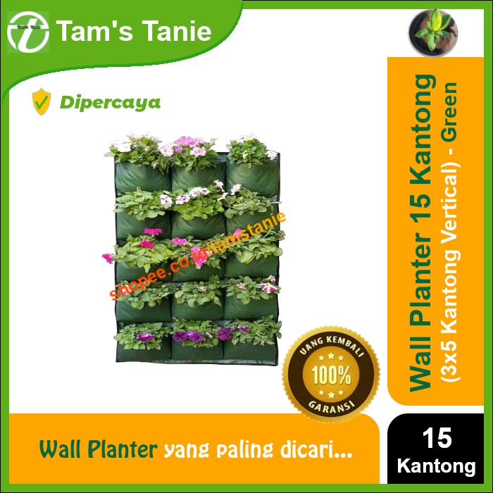 Jual Wall Planter Easy Grow 15 Kantong (3 X 5 Kantong Vertical) - Green ...