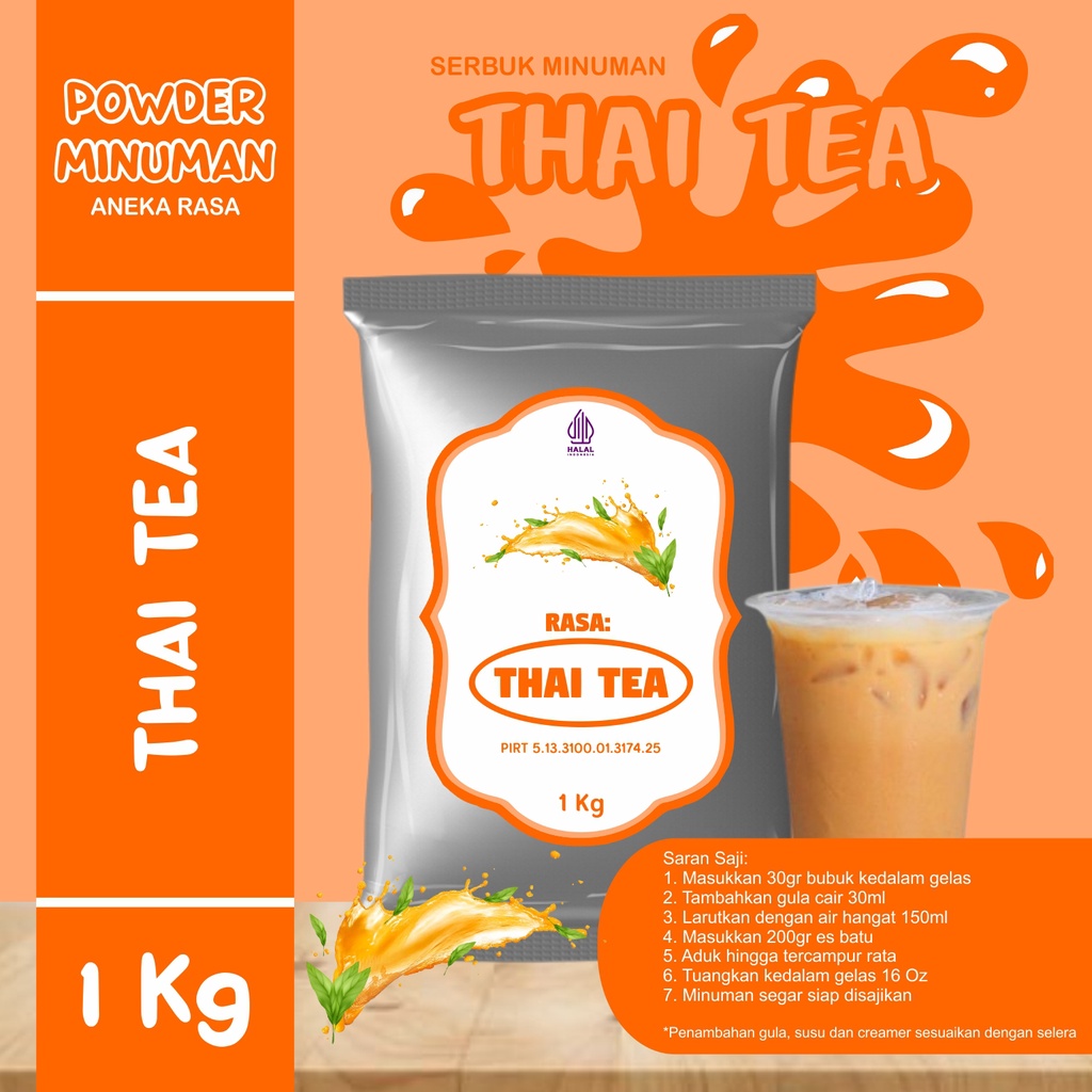 Jual Bubuk Serbuk Minuman 1kg Rasa Thai Tea Bubuk Minuman Kekinian ...