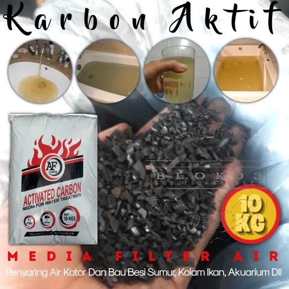 Jual Arang Penyaring Karbon Aktif Media Filter Air Kotor Bau Besi 10kg