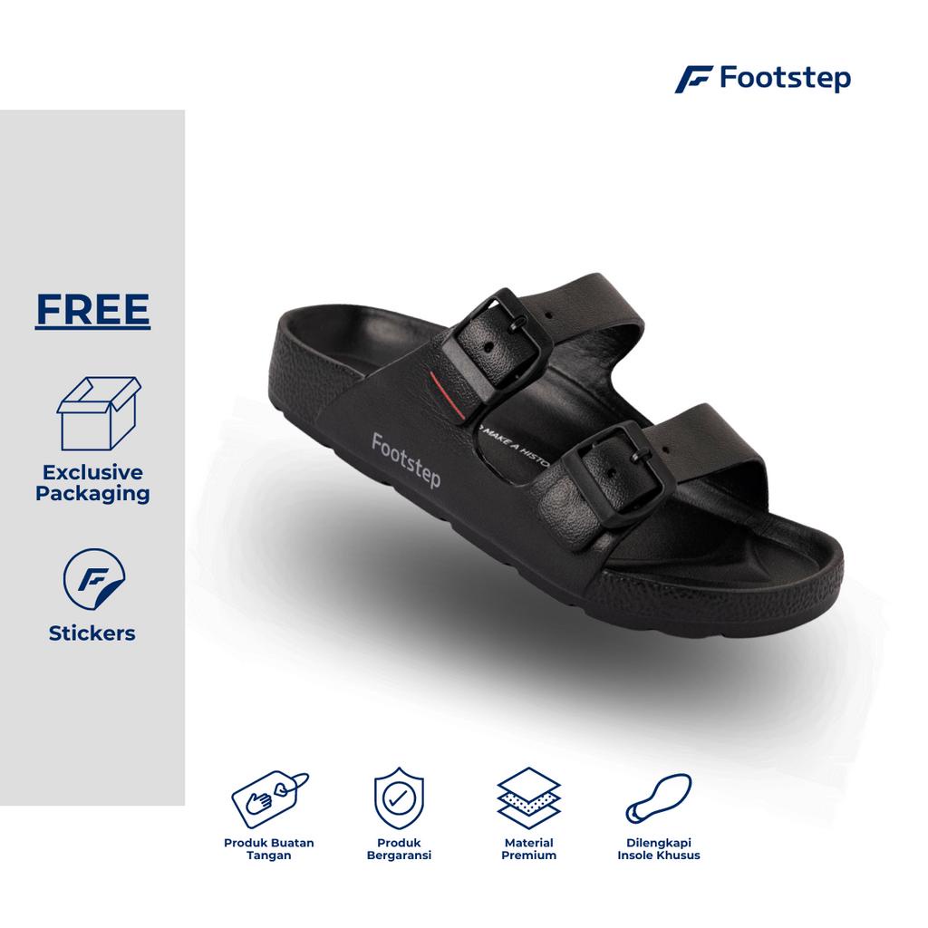 Jual Sandal Pria Slide Footstep Footwear - Bona Black Red | Shopee ...