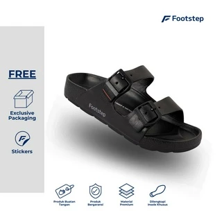 Sandal Pria Slide Footstep Footwear - Bona Black Red