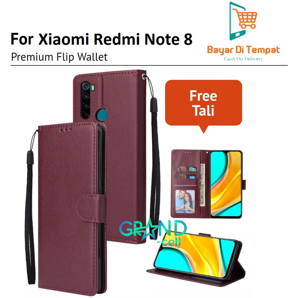 FLIP CASE HP XIAOMI REDMI NOTE PREMIUM FLIP WALLET LEATHER CASING STANDING