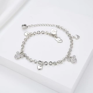 HYL JEWELRY COD Couple Gelang Titaniun Perak Anak-anak Diamond Titanium Premium Lapis 18K Anti Karat Berlian Korea Untuk Anak-anak 60b