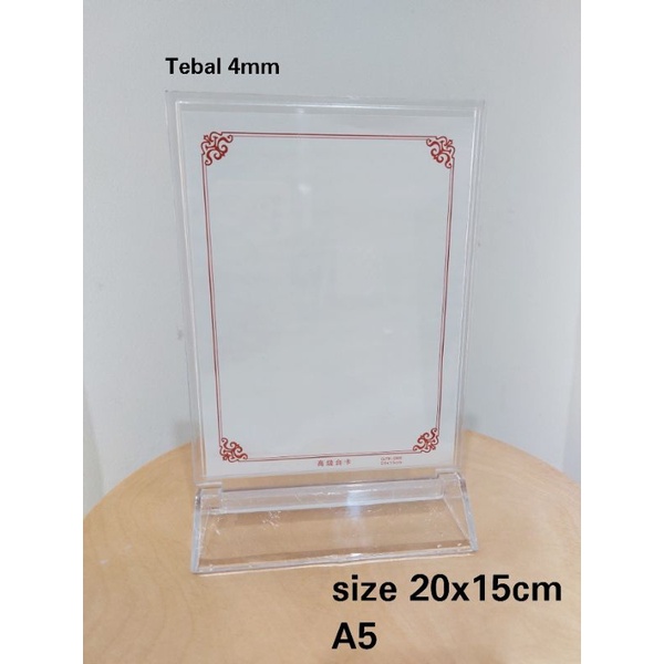 Jual Akrilik Tent Holder A5 Tempat Brosur A5 Standing 2 Sisi Acrylic