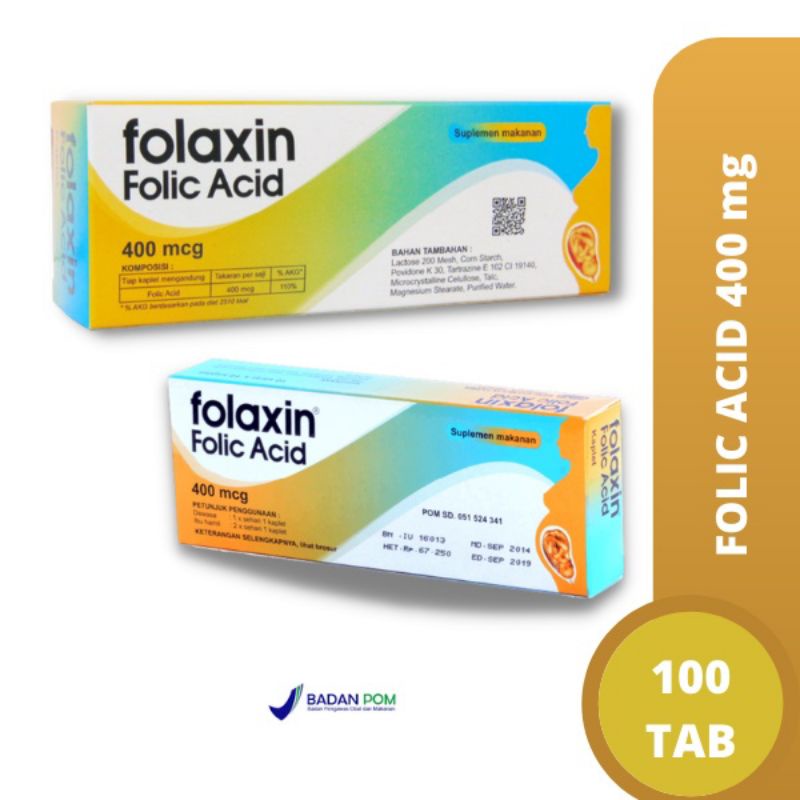 Jual Folaxin Asam Folat Mcg Per Box Isi Kaplet Shopee Indonesia