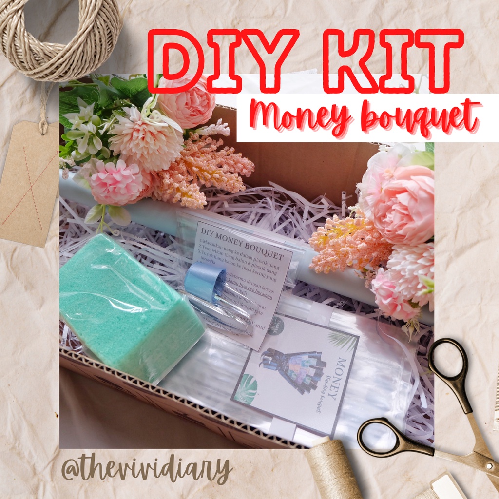 Jual DIY Buket Uang DIY Money Bouquet Kit Thevividiary