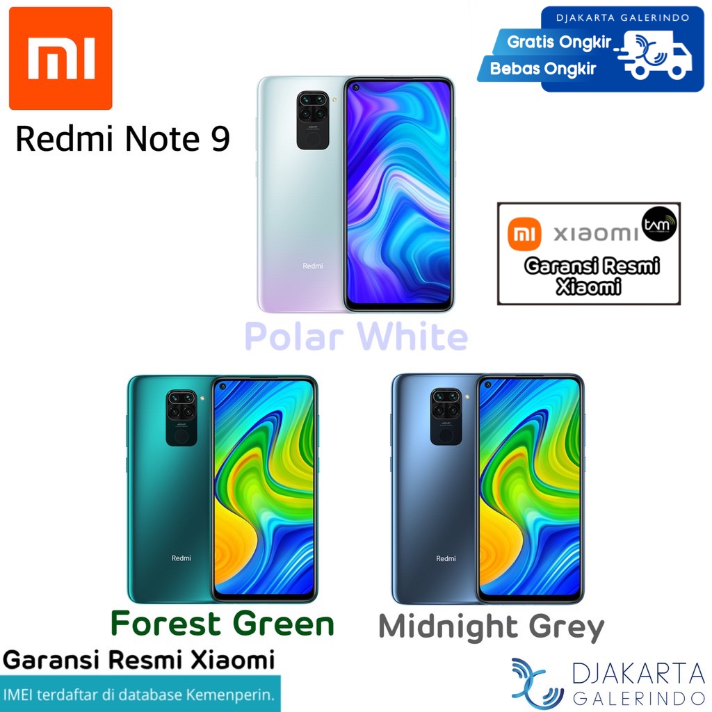 Jual Xiaomi Redmi Note 9 4/64GB & 6/128GB ( 64 + 128 ) - Garansi Resmi ...
