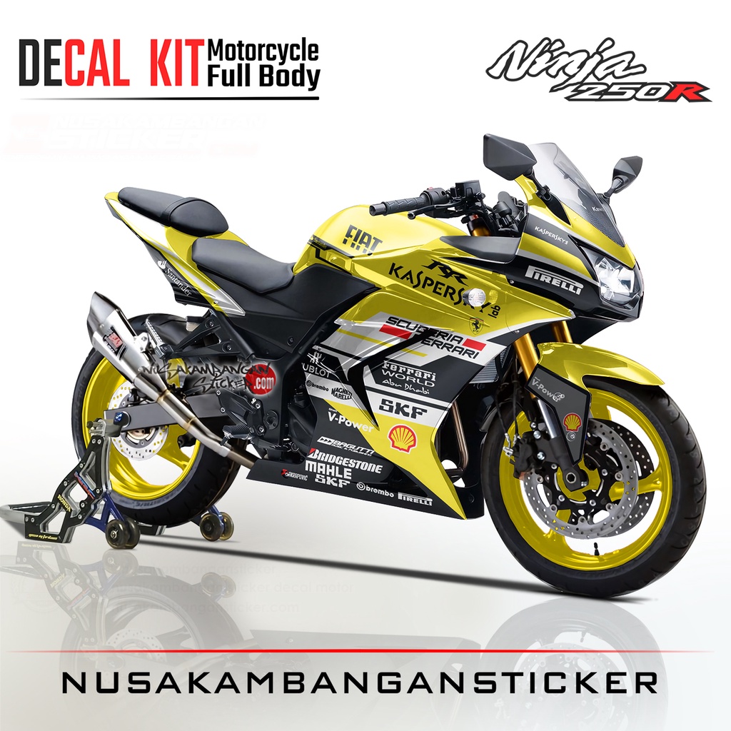 Jual Stiker Ninja 250 Karbu Ferari Kuning | Shopee Indonesia
