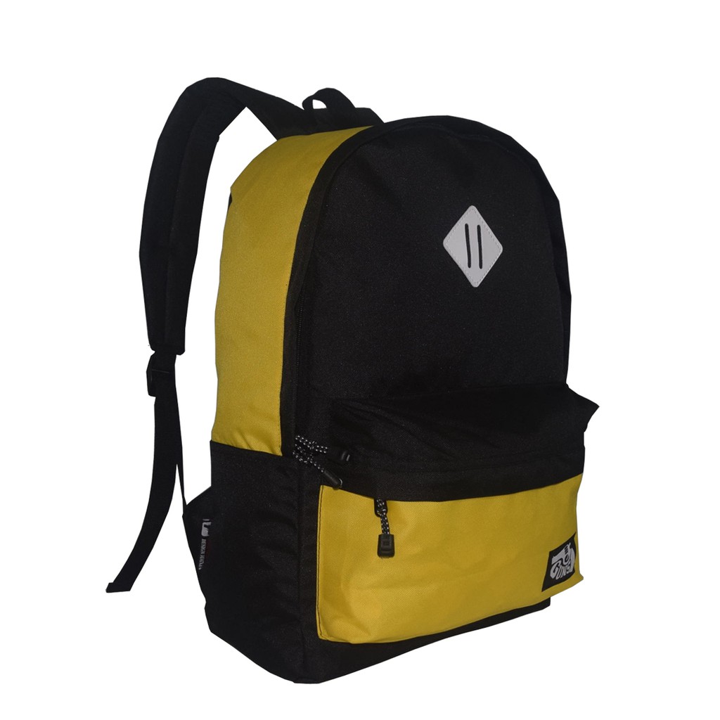 Jual TAS SEKOLAH TAS RANSEL HITAM KOMBINASI KUNING KEREN DISTRO ...