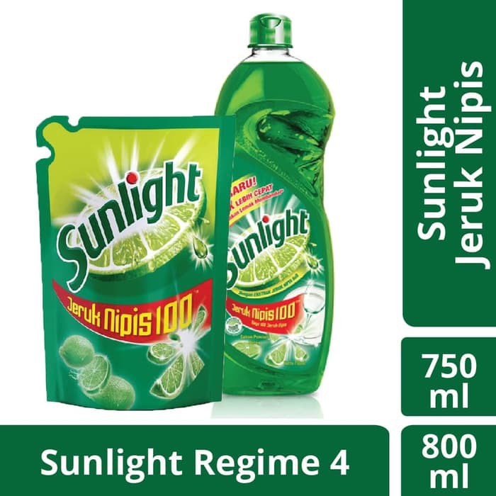 Jual Sunlight Sabun Pencuci Piring Jeruk Nipis Botol 750ml + Refil ...