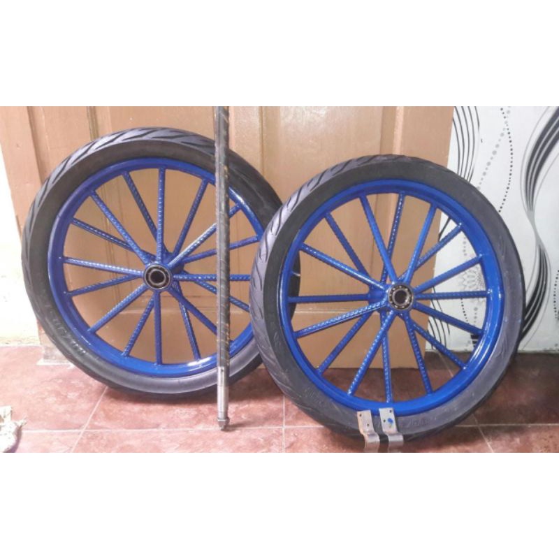 Jual Roda gerobak Ruji behel Ring 17 palang 16 .ukuran as 1 meter ...