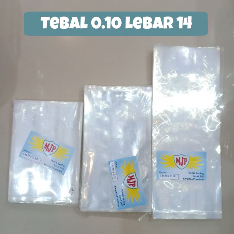 Jual Plastik PP Bening MJP Tebal 0.10 Uk.14x20 14x25 14x27 14x30 14x35 ...