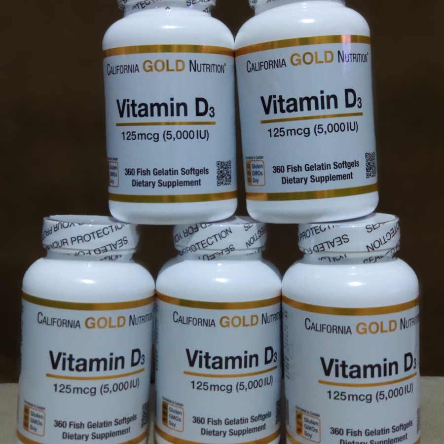 Jual California Gold Nutrition Vitamin D3 5000 IU 360 Fish Gelatin ...