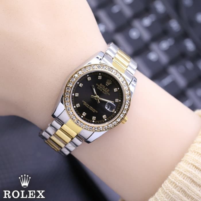 Jam Tangan Wanita Original Rolex Oyster Tanggal Aktif London Gold Grade Super