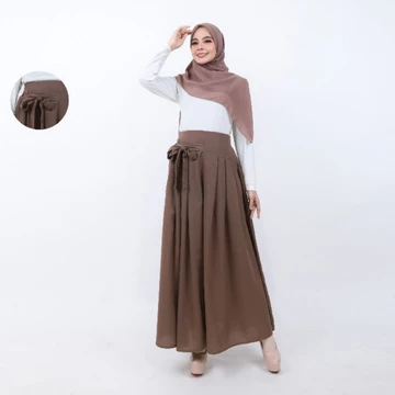Kulot Rempel Tali Pita Bahan Wolfis Celana Kulot Woolpeach Kerja Kulot Kuliah Kulot Harian