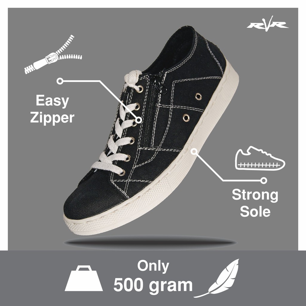 Jual Sepatu Sneakers RVR Arklow Black | Shopee Indonesia