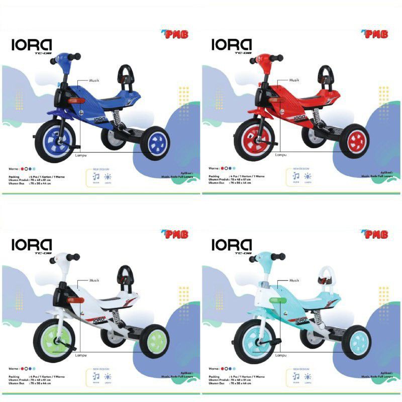 Jual Sepeda Anak Roda 3 PMB Iora TC08 | Shopee Indonesia