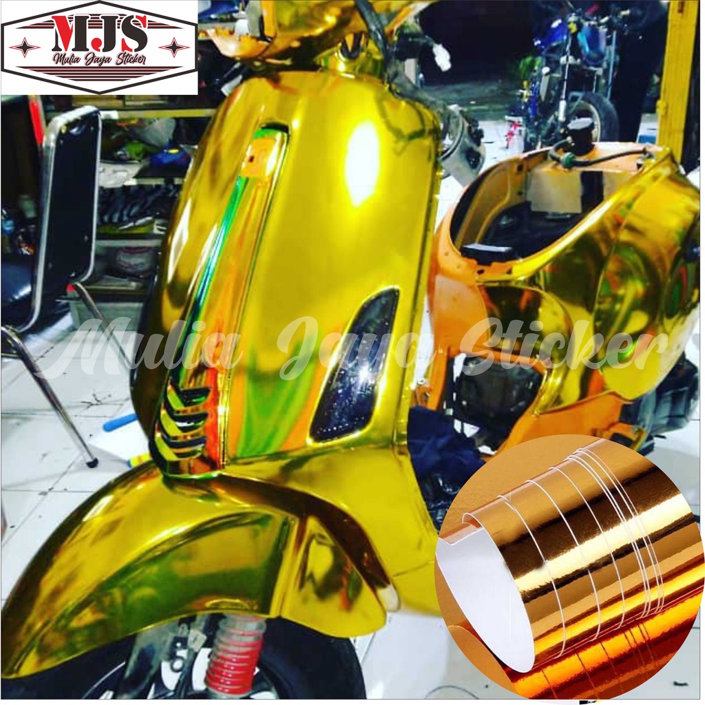 Jual stiker skotlet krom warna emas gold chrom mc infinity/sticker ...