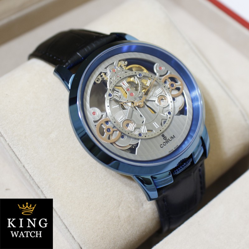 Jam Tangan Pria Corum 12609 Automatic Super Chrono Aktif Leather