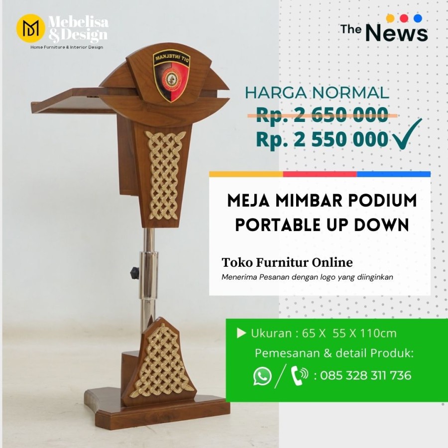 Jual Meja Podium Portable Up Down, Meja Mimbar Podium Pidato | Shopee ...