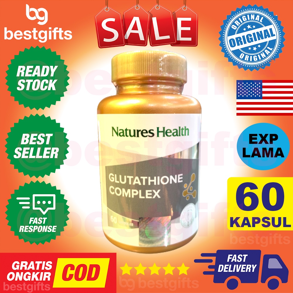Jual NATURE'S NATURES NATURE HEALTH GLUTATHIONE COMPLEX MENCERAHKAN KULIT  KERING JERAWAT KERUTAN 60 KAPSUL