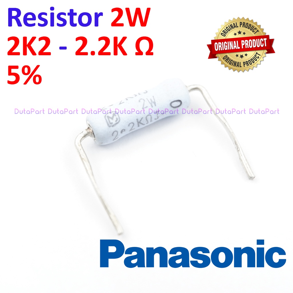 Jual Resistor 2k2 Ohm 2 Watt 5 Original Panasonic 2w 22k R High