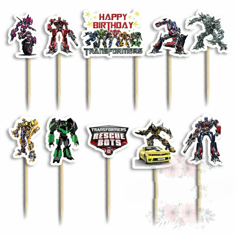 Jual TOPPER Cake hiasan kue ulang tahun motif TRANSFORMER | Shopee