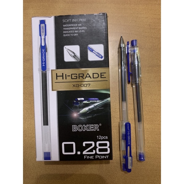 Jual (12 pcs) Bolpen HI-GRADE Boxer 0.28 MM | Pulpen Higrade Hitam Biru ...
