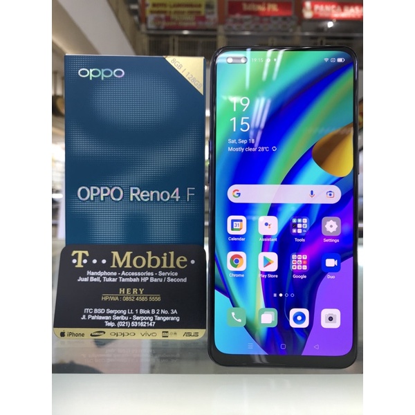Jual OPPO RENO4 F RAM 8GB 128GB MATTE BLACK, SECOND MULUS, FULLSET ...