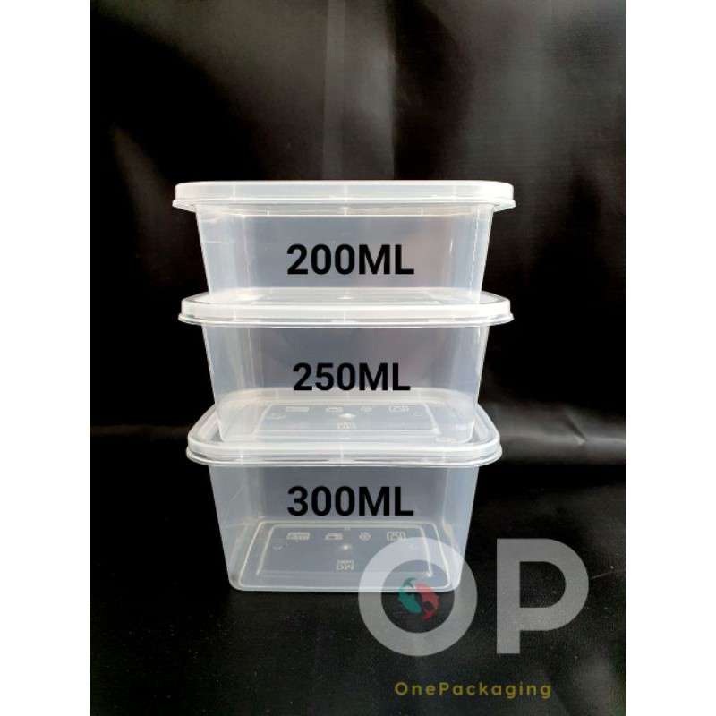 Jual Thinwall Rectangle Thinwall 200ml 250ml 300ml 500ml 650ml 750ml 1000ml Kotak Makan Plastik 9848