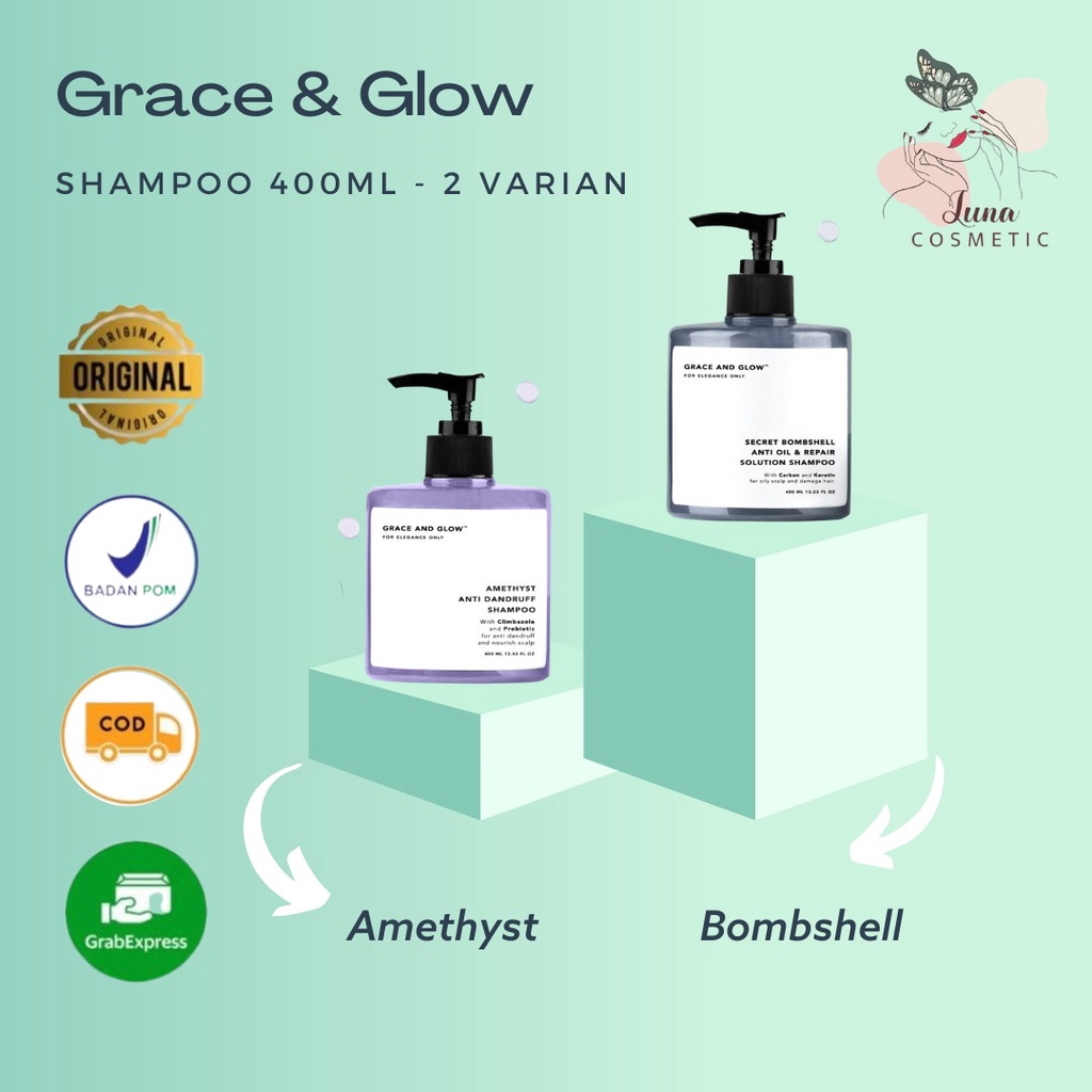Jual Grace & Glow Secret Bombshell Anti Oil and Repair Solution Shampoo With Carbon and Keratin