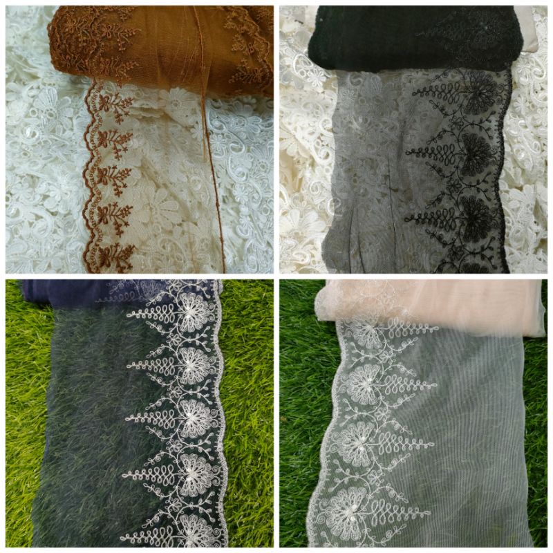 Jual renda tile lebar 11-16cm (50cm) | Shopee Indonesia