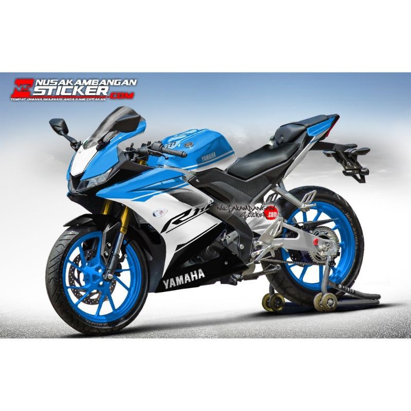 Jual Decal Stiker Motor Yamaha R15 V3 Full Body Biru Toska Putih Grafis ...