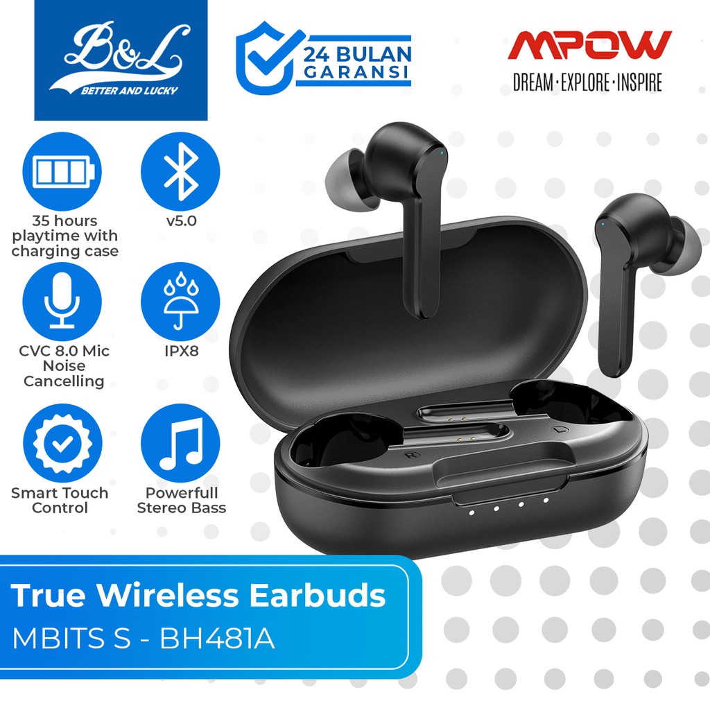 MPOW Mbits S Earphone Earbuds TWS Noise Cancelling IPX8