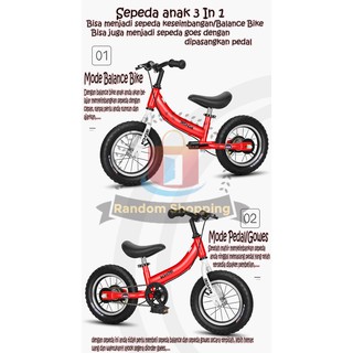 Balance bike dengan pedal new arrivals