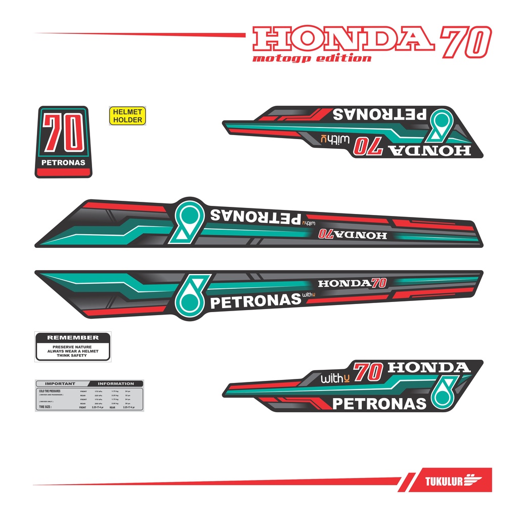 Jual STIKER HONDA C70 STRIPING DECAL C70 MOTOGP PETRONAS | Shopee Indonesia