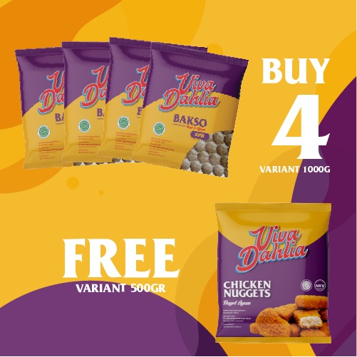 Jual Paket 4 Viva Dahlia Bakso Sapi Dan Ayam 1000gram Gratis 1 Viva