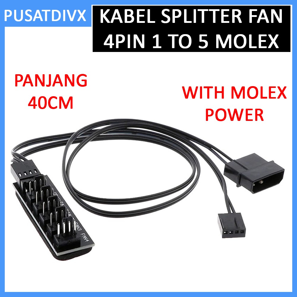 Jual Sanji Kabel Splitter Fan Hub Pwm Pin X With Molex Adapter Kipas Casing Pc Shopee Indonesia