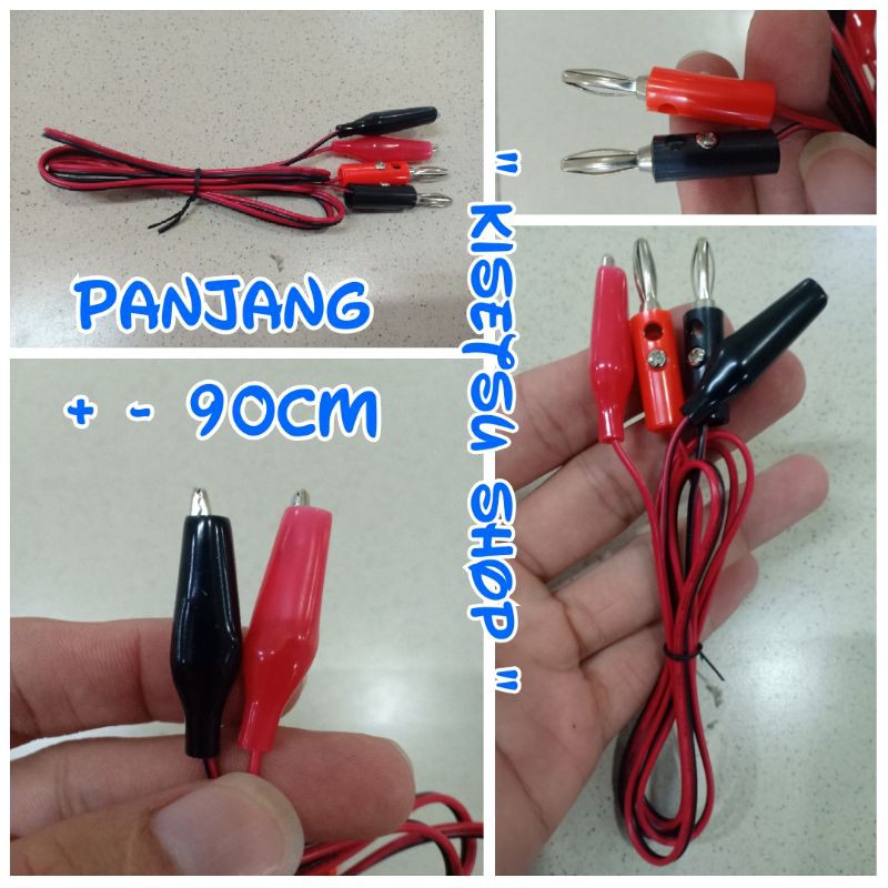 Jual KABEL TESTER PLUS MINUS MODEL BUAYA 100CM HITAM MERAH | Shopee ...
