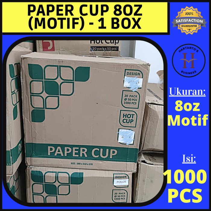 Jual Paper Cup 8 oz Motif (1 dus) | Shopee Indonesia