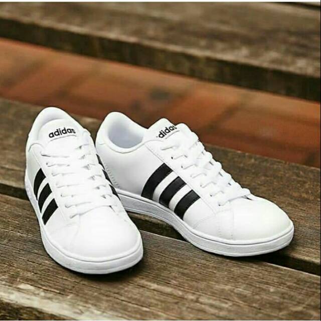 Jual Adidas neo baseline white Black Shopee Indonesia