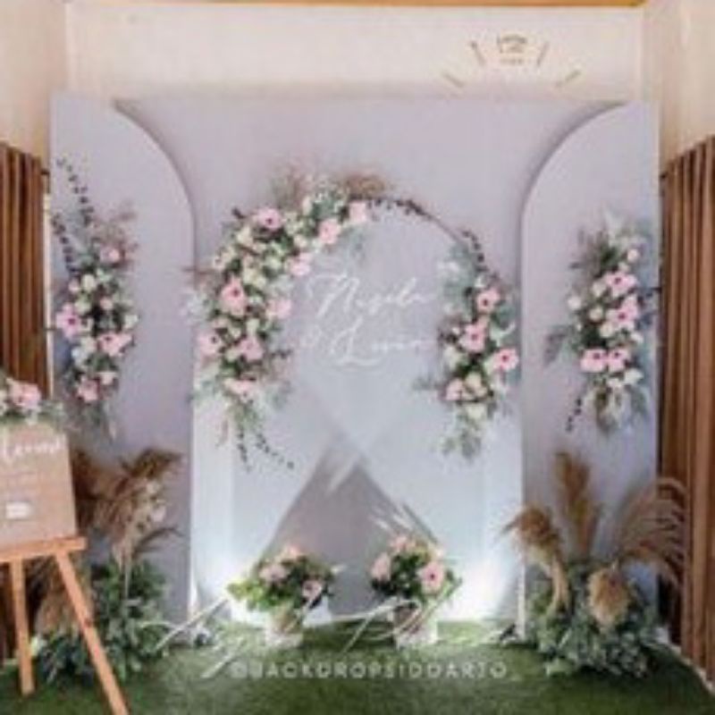 Jual Backdrop Dekorasi Pelaminan Minimalis Terbaru | Shopee Indonesia