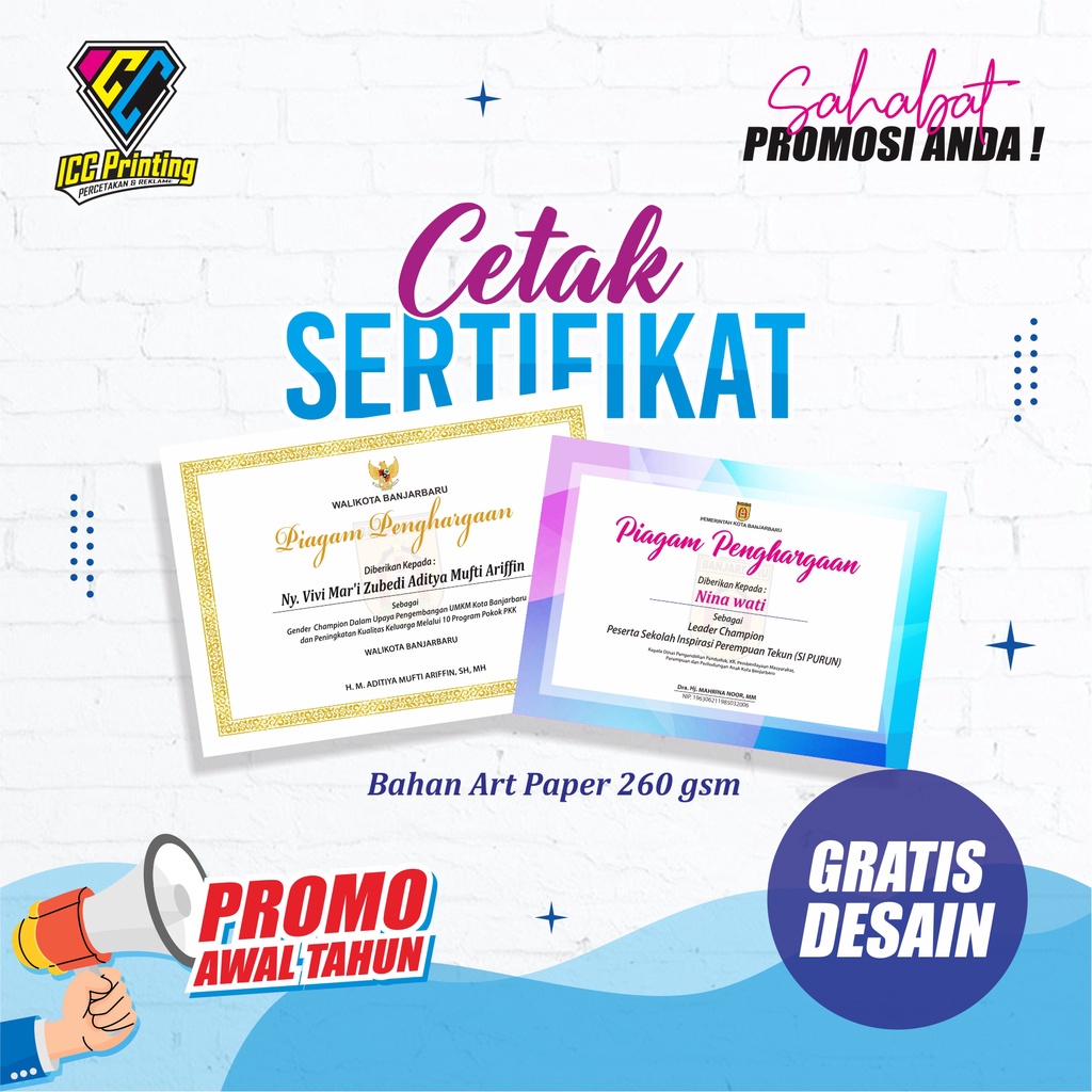 Jual SERTIFIKAT / PIAGAM PENGHARGAAN | Shopee Indonesia