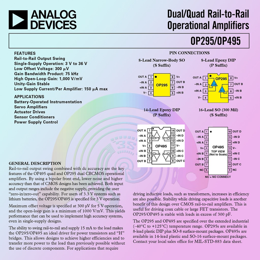 Jual OP295 Dual/Quad Rail-to-Rail Operational Amplifiers | Shopee Indonesia