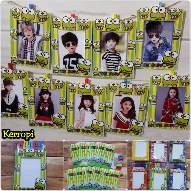 Jual Frame foto 4R karakter keropi 9in1 free jepit dan tali 2meter ...